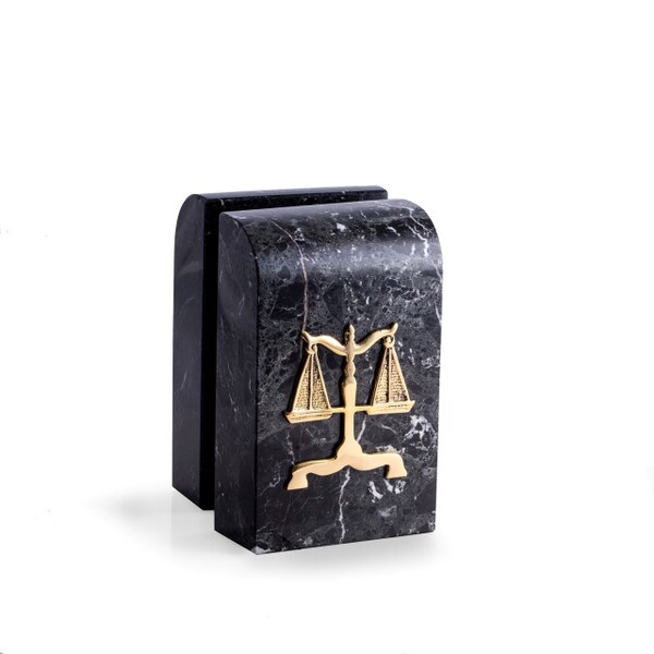 Legal Bookends Marble Justice Scales Law Books Sculptural artwork